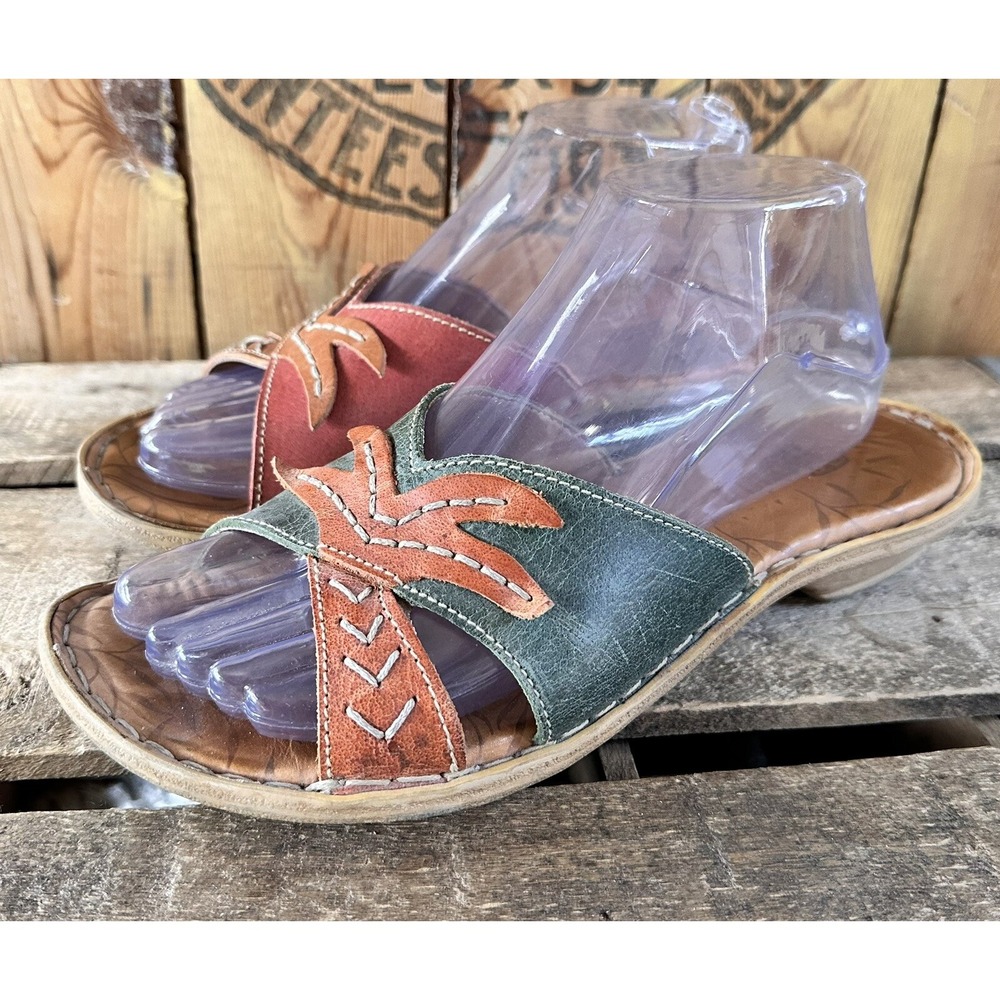Tsonga Artisanal Sandals Shoes Leather Slides Handstitched Women’s 9.5 Vacation